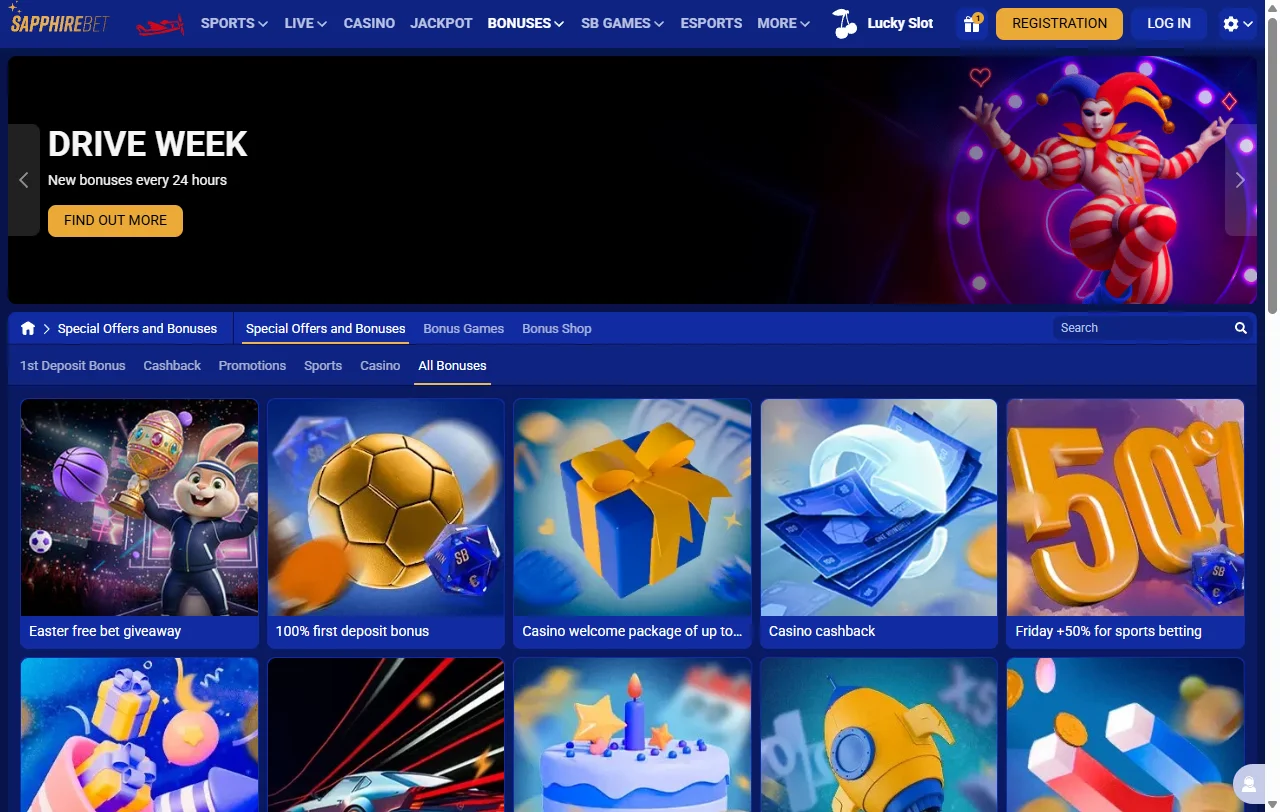 SapphireBet Casino tragamonedas, mesas en vivo y proveedores