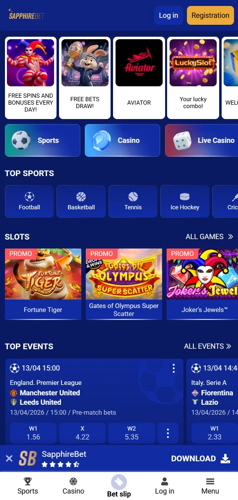 SapphireBet Casino acceso móvil desde smartphone para Perú