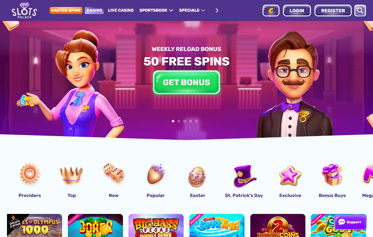 SlotsPalace Casino bonos de bienvenida y promociones principales