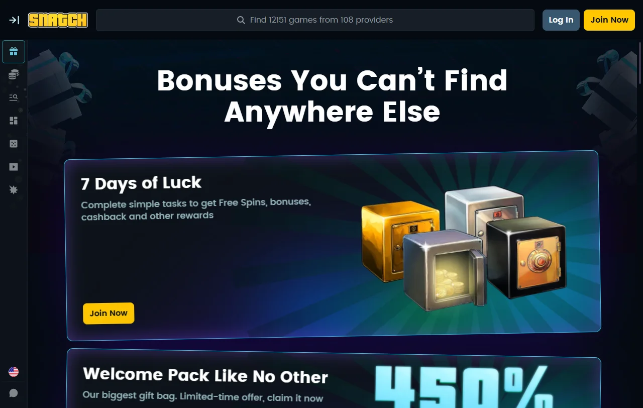 Snatch Casino bonos, promociones y condiciones de bienvenida explicadas