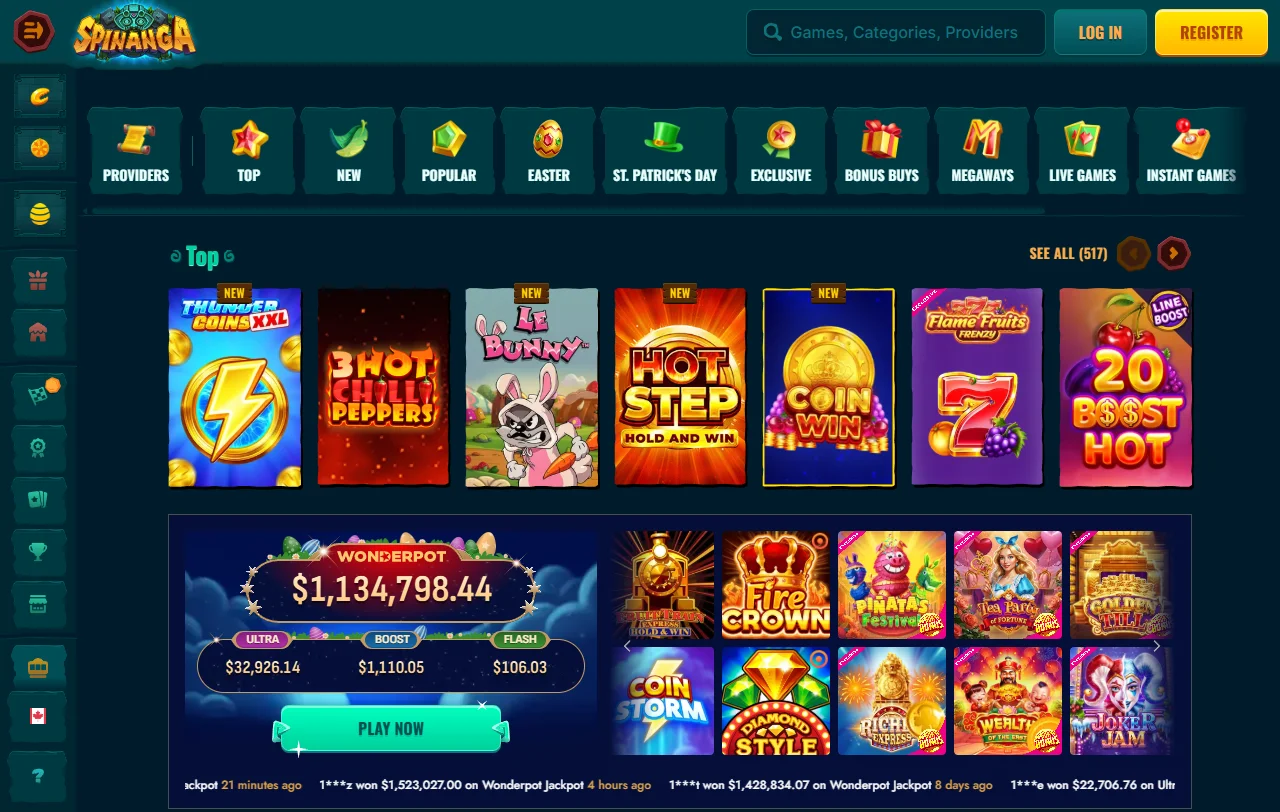 Spinanga Casino y sus bonos, promociones y beneficios de bienvenida