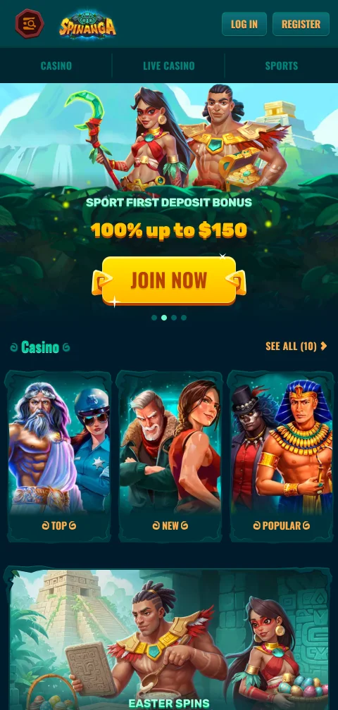 Spinanga Casino en móvil con acceso cómodo desde smartphones