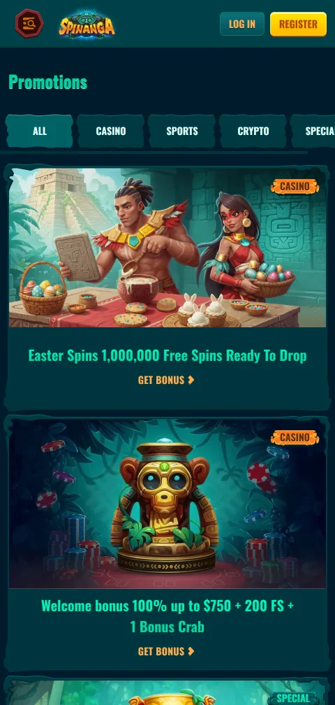 Spinanga Casino y sus depósitos, retiros y métodos de pago