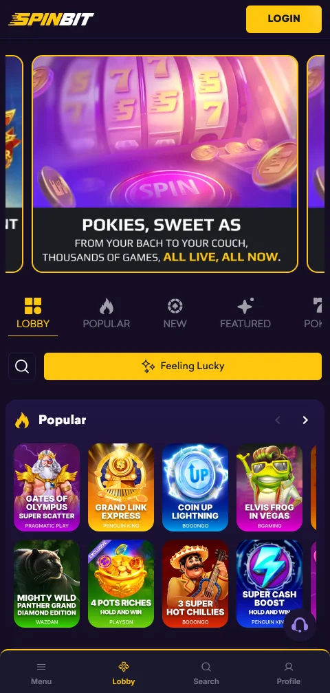 Spinbit Casino en móvil con acceso desde Perú
