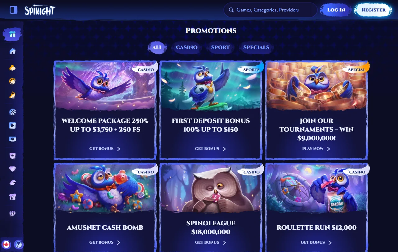 Spinight Casino y sus bonos de bienvenida