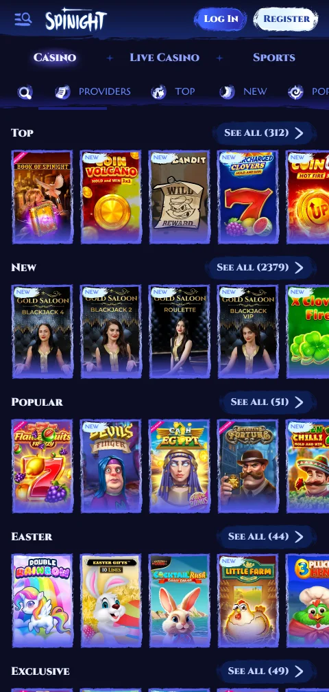 Spinight Casino con depósitos y retiros flexibles