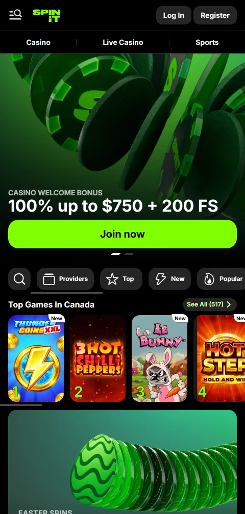 Spinit Casino experiencia móvil desde smartphone