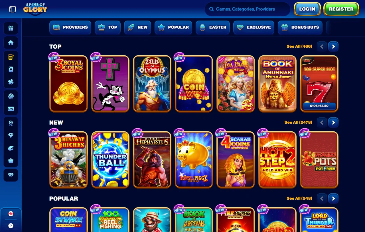 Spins of Glory Casino y su bono de bienvenida