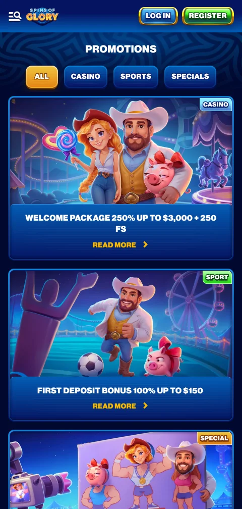 Spins of Glory Casino con depósitos y retiros rápidos