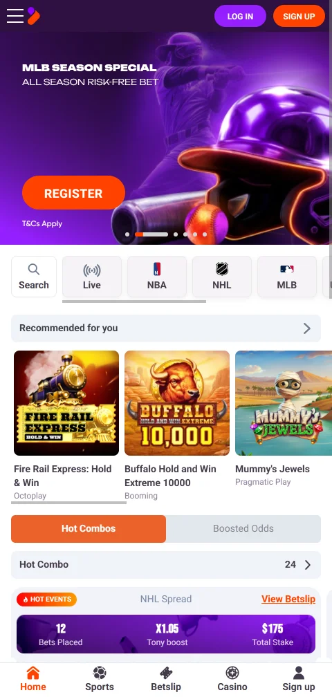 Tonybet Casino accesible desde móvil para Perú