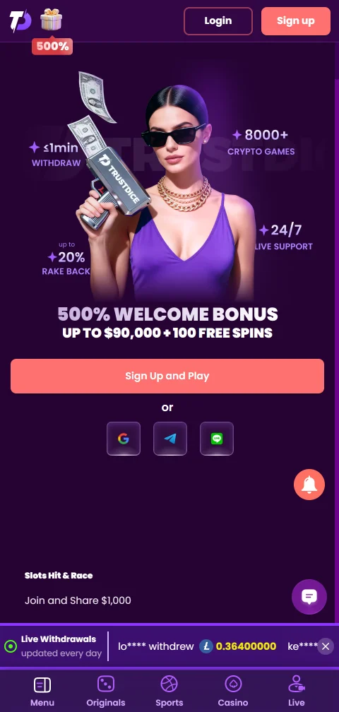 Trust Dice Casino en móvil para jugar desde Perú