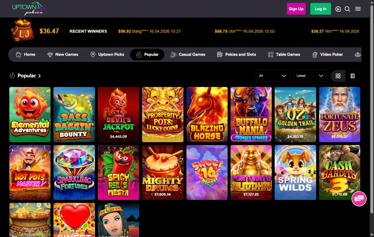 Uptown Pokies Casino bonos, promociones y condiciones