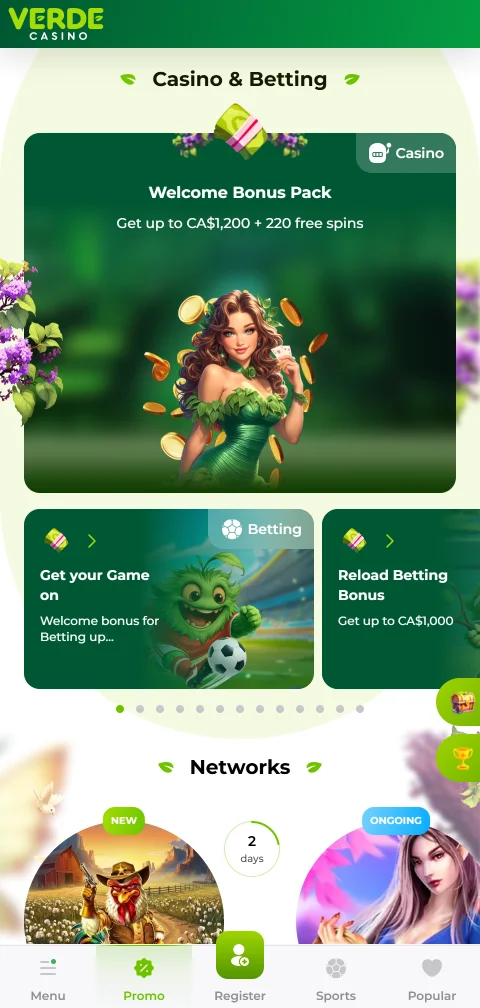 Verde Casino depósitos retiros y métodos de pago
