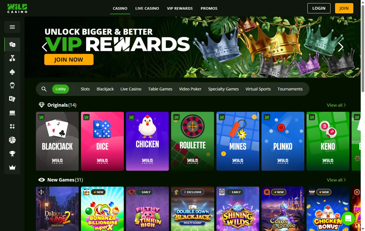 Wild Casino análisis general para jugadores de Perú