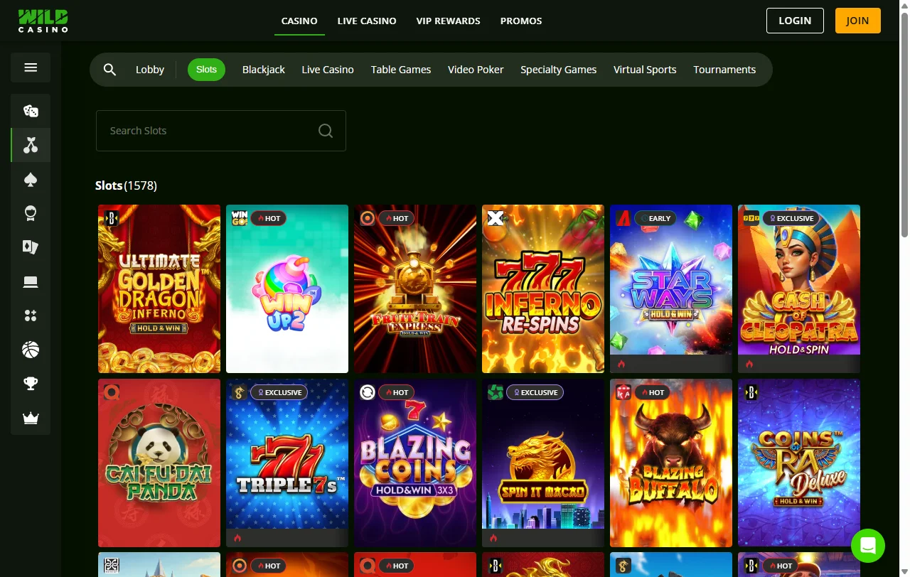 Wild Casino bonos de bienvenida y promociones iniciales