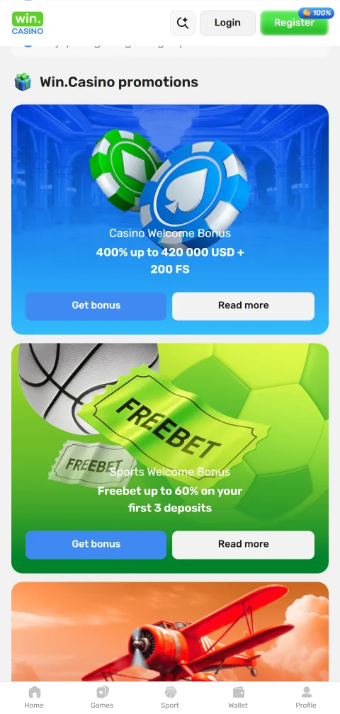 Win Casino depósitos, retiros y métodos de pago